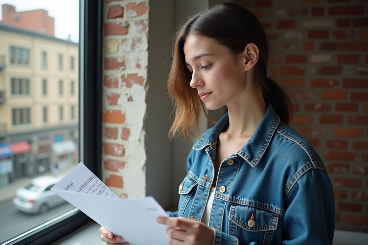Jeune femme examine devis de renovation