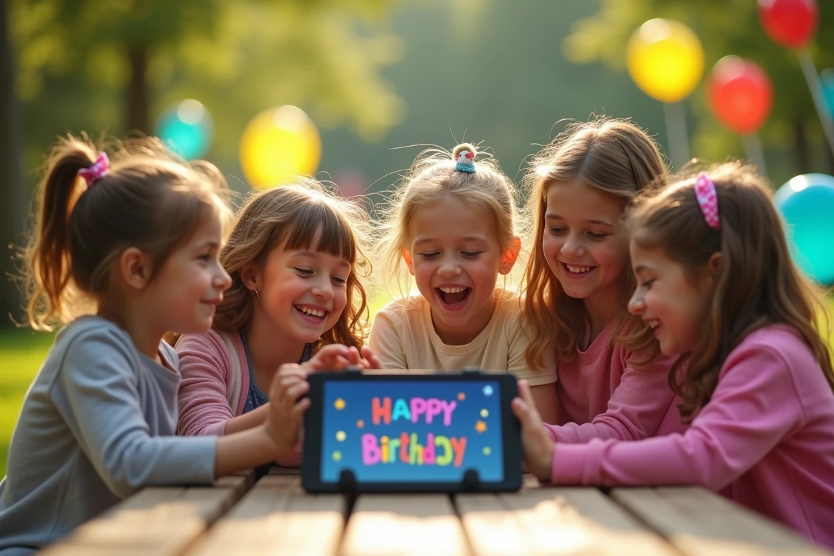 Enfants français riant autour d