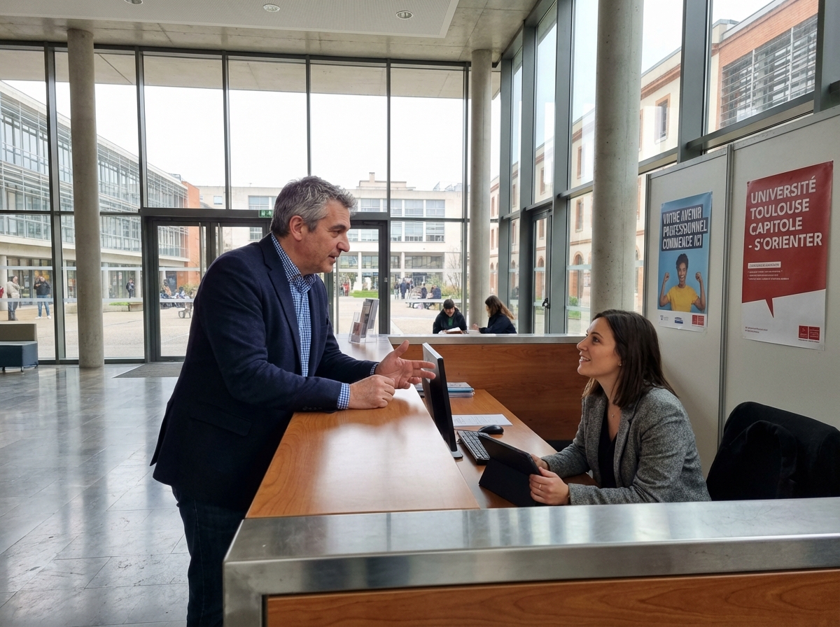 Homme discutant avec conseiller d